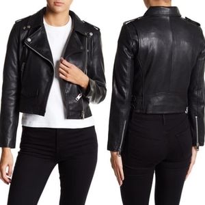 Walter Baker Liz Leather Crop Moto Jacket